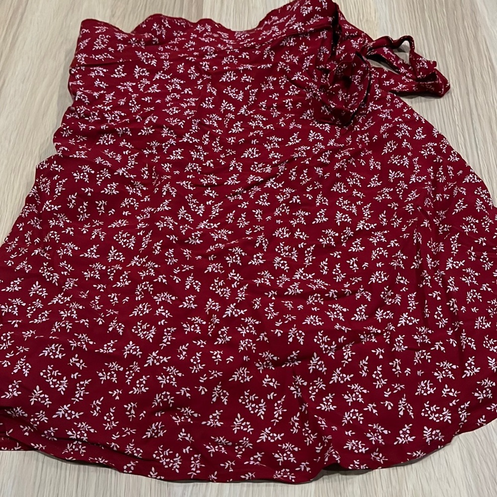 COPY - Floral Wrap Red Skirt